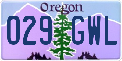 OR license plate 029GWL