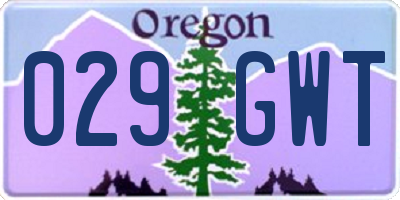 OR license plate 029GWT