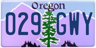 OR license plate 029GWY