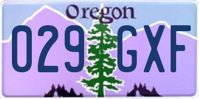 OR license plate 029GXF