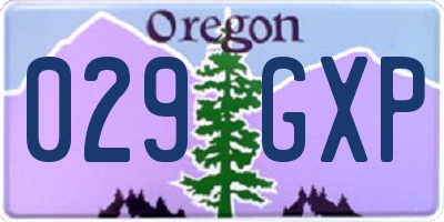OR license plate 029GXP