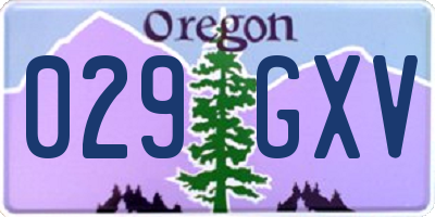 OR license plate 029GXV