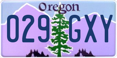 OR license plate 029GXY