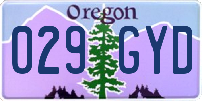 OR license plate 029GYD