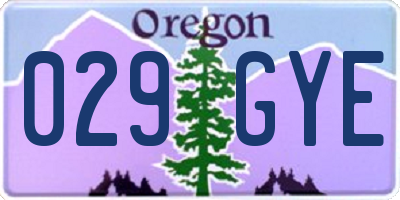 OR license plate 029GYE