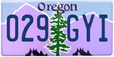 OR license plate 029GYI