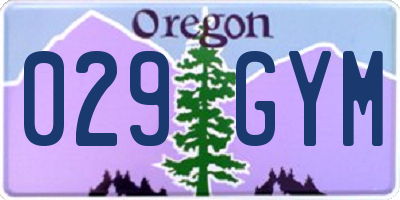 OR license plate 029GYM