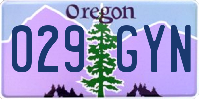 OR license plate 029GYN