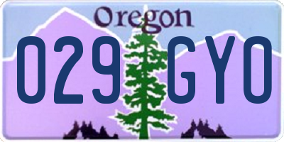OR license plate 029GYO