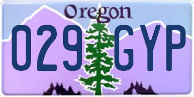 OR license plate 029GYP