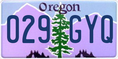 OR license plate 029GYQ
