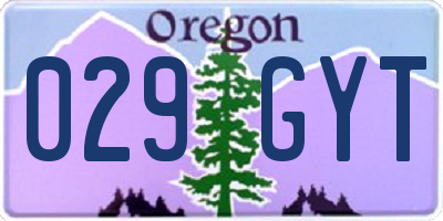 OR license plate 029GYT