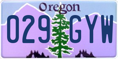 OR license plate 029GYW