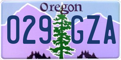 OR license plate 029GZA