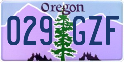OR license plate 029GZF