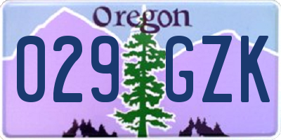 OR license plate 029GZK