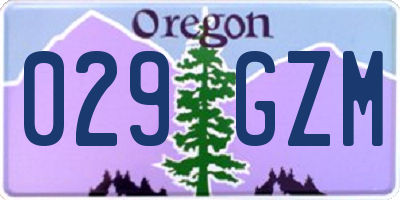 OR license plate 029GZM