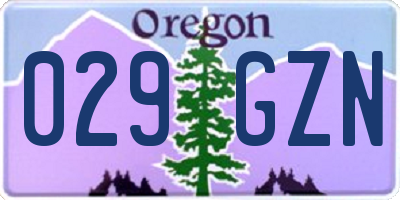 OR license plate 029GZN