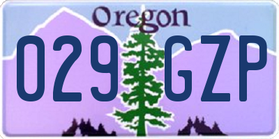 OR license plate 029GZP