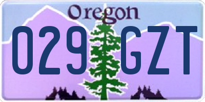 OR license plate 029GZT