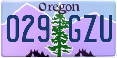 OR license plate 029GZU