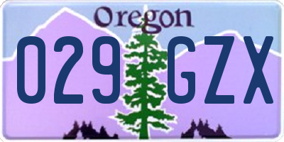 OR license plate 029GZX
