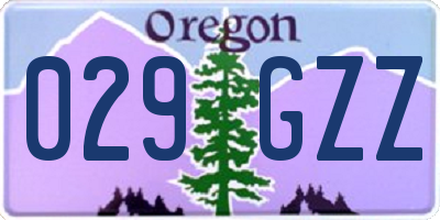 OR license plate 029GZZ