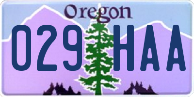 OR license plate 029HAA