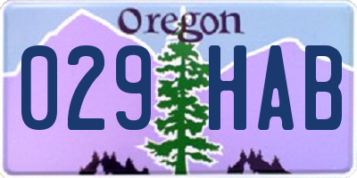 OR license plate 029HAB