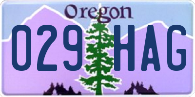 OR license plate 029HAG