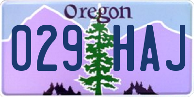 OR license plate 029HAJ
