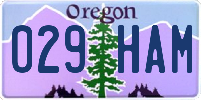 OR license plate 029HAM