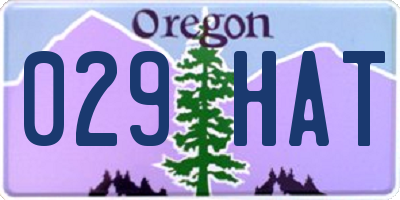 OR license plate 029HAT