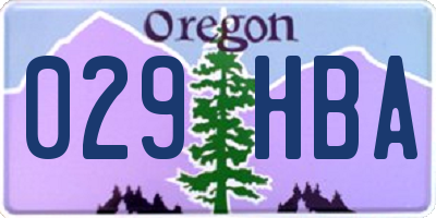OR license plate 029HBA