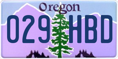OR license plate 029HBD
