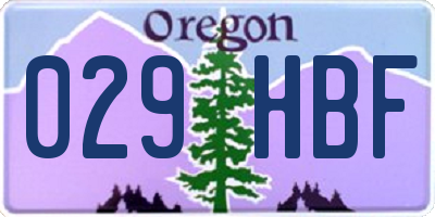 OR license plate 029HBF