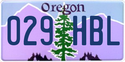 OR license plate 029HBL