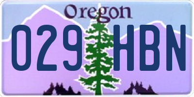 OR license plate 029HBN