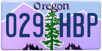 OR license plate 029HBP
