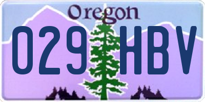 OR license plate 029HBV