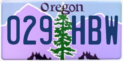 OR license plate 029HBW