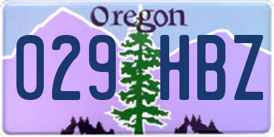 OR license plate 029HBZ