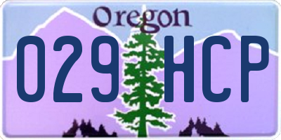 OR license plate 029HCP