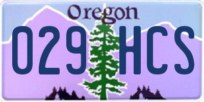 OR license plate 029HCS