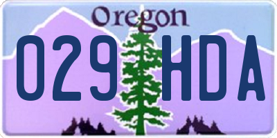 OR license plate 029HDA