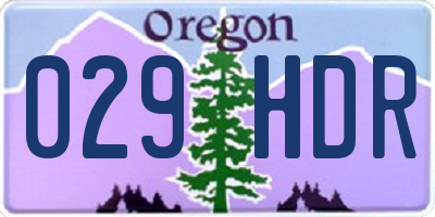OR license plate 029HDR