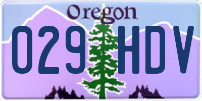 OR license plate 029HDV