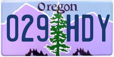 OR license plate 029HDY
