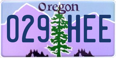 OR license plate 029HEE