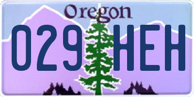OR license plate 029HEH